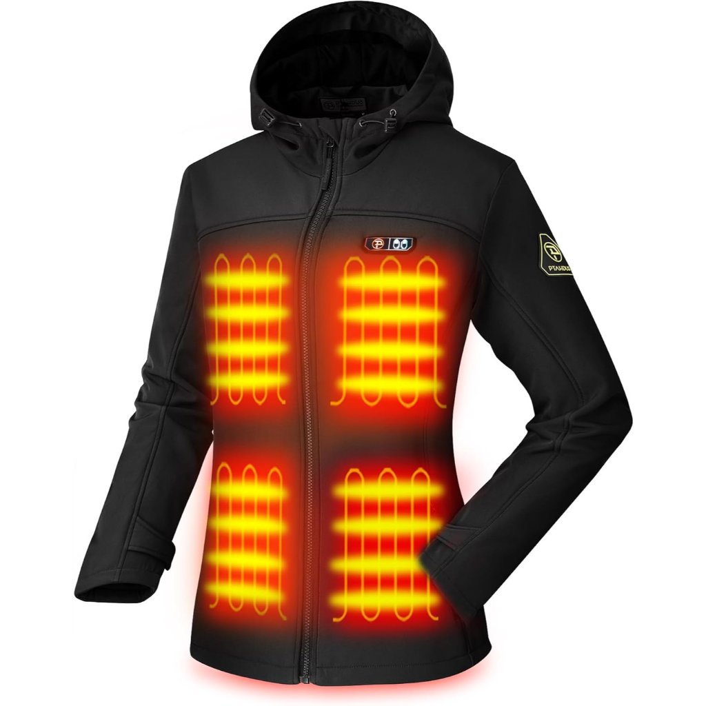 Women's Heated Jackets 5 Heat Zones Battery Pack Included, With Hand Warmer Pock